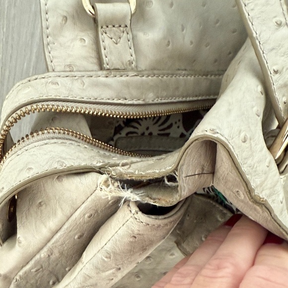 Marc by Marc Jacobs Aurora Ostrich Embossed Beige Satchel Purse - Picture 6 of 13